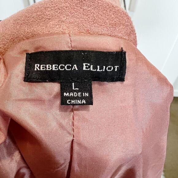 REBECCA ELLIOT NWOT Faux Suede Bomber Jacket Size Large - Picture 5 of 9